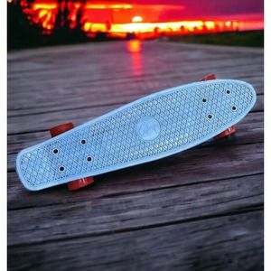 Skatro Skateboard 22" x 6" Retro Blue With Red Wheels